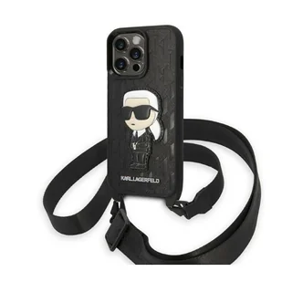 Karl Lagerfeld Etui do iPhone 14 Pro Max 6,7" czarny/black hardcase Monogram Ikonik Patch - Etui i futerały do telefonów - miniaturka - grafika 1