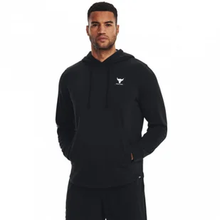 Męska bluza treningowa nierozpinana z kapturem Under Armour Project Rock Terry Hoodie - czarna - UNDER ARMOUR - Bluzy sportowe męskie - miniaturka - grafika 1