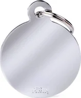 Odblaski i adresówki - Zawieszka Adresówka Identyfikator z grawerem dla psa i kota duże koło srebrne - miniaturka - grafika 1