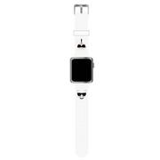 Akcesoria do smartwatchy - Karl Lagerfeld Pasek KLAWMSLCKW Apple Watch 38/40/41mm biały/white strap Silicone Karl & Choupette Heads - miniaturka - grafika 1