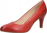 Czółenka - Czerwone czółenka Caprice 22405-26 skóra szpilka r.39 - miniaturka - grafika 1