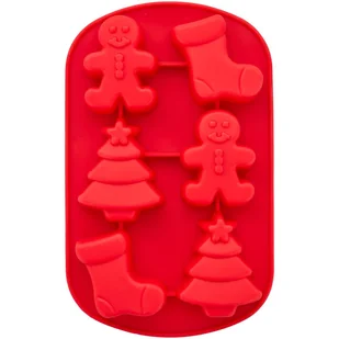 Forma silikonowa do pieczenia i deserów - CHOINKA, CIASTEK, SKARPETA Wilton, 6 gniazd - Formy do ciast - miniaturka - grafika 1