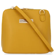 Torebki damskie - Mała Torebka Skórzana Elegancka Listonoszka firmy Vittoria Gotti Musztarda - miniaturka - grafika 1