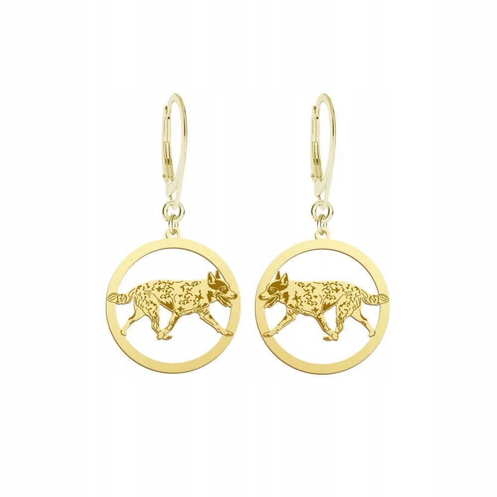 Kolczyki Złote Australijski Pies Pasterski 925 Kobieta GRAWER GRATIS