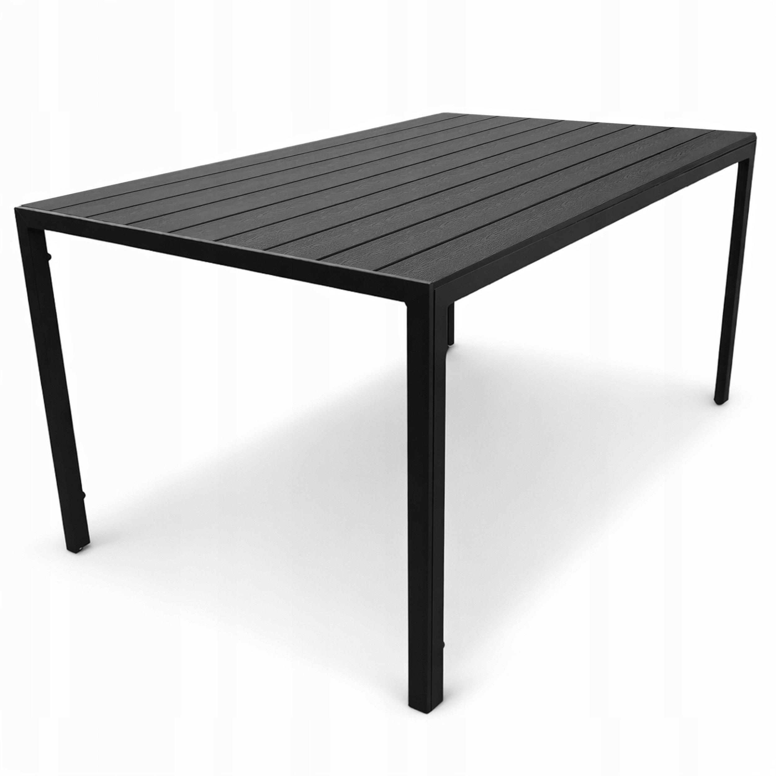 Kontrasto Stół ogrodowy 150x90 ALLEN-ST polywood czarny prostokątny balkon taras KONT_5907368793849