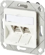 Gniazdka elektryczne - Metz METZ CONNECT C6Amodul 2-portowa puszka podtynkowa 180M, czysta biel RAL9010 - miniaturka - grafika 1