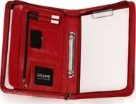 Teczki i aktówki - Solome SKÓRZANA AKTÓWKA TECZKA NA DOKUMENTY BIWUAR SOLOME A5 CZERWONA - miniaturka - grafika 1