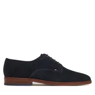Półbuty męskie - Półbuty Tommy Hilfiger Hilfiger Thunit Suede Shoe FM0FM05377 Granatowy - miniaturka - grafika 1