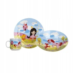 BANQUET Zastawa dziecięca dziecięce nakrycie stołowe 3-częściowy młodych dziewcząt filiżanka talerze głębokie talerze porcelana z motywem małe księżniczki ceramiki nadaje się do mycia w zmywarce A11675 - Filiżanki - miniaturka - grafika 2