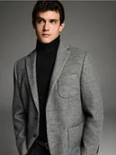 Kurtki męskie - Reserved - Dzianinowa marynarka - ciemnoszary - miniaturka - grafika 1