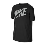 Koszulki i topy damskie - Nike chłopięcy T-shirt B Nk Hbr+ Perf Top Ss czarny Black/(Lt Smoke Grey) X-S - miniaturka - grafika 1