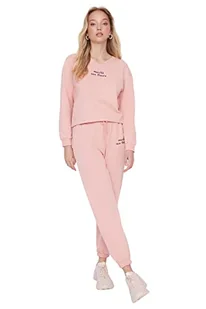 Trendyol Damskie spodnie dresowe o normalnej talii Skinny Fit Jogger, różowy, XS - Spodnie damskie - miniaturka - grafika 1