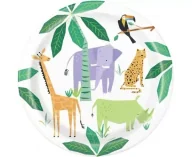 Naczynia i sztućce jednorazowe - Talerzyki papierowe Animal Safari 23cm 8szt - Godan - miniaturka - grafika 1