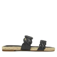 Espadryle damskie - Espadryle Tommy Hilfiger Leather Rope Espadrille Mule FW0FW08503 Czarny - miniaturka - grafika 1