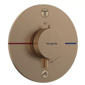 HANSGROHE 15556140 ShowerSelect Comfort S Bateria termostatyczna, podtynkowa do 2 odbiorników ze zintegrowanym systemem zabezpieczającym zgodnie z EN 1717 Brąz Szczotkowany - Baterie podtynkowe - miniaturka - grafika 1