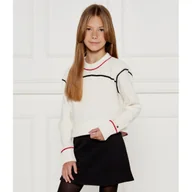 Swetry dla dziewczynek - Tommy Hilfiger Sweter GLOBAL | Regular Fit - miniaturka - grafika 1