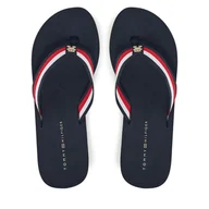 Klapki i japonki damskie - Japonki Tommy Hilfiger Th Corporate Wedge Beach Sandal FW0FW08520 Granatowy - miniaturka - grafika 1