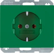 Gniazdka elektryczne - K.1/K.5 Berker Gniazdo SCHUKO kompletne, samozaciski, zielony - miniaturka - grafika 1