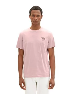 TOM TAILOR Męski T-shirt z nadrukiem palm, 11055 – Morning Pink, S - Koszulki męskie - miniaturka - grafika 1