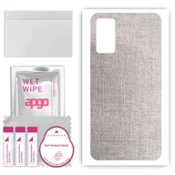 Szkła hartowane na telefon - Folia naklejka skórka strukturalna na TYŁ do TCL 40 XE 5G -  Tkanina Denim Szary - apgo SKINS - miniaturka - grafika 1