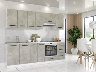 Meble Kuchenne Nowoczesne Zestaw Mokka Plus 2.4m Kuchnia Modułowa Beton - Meble kuchenne - miniaturka - grafika 1