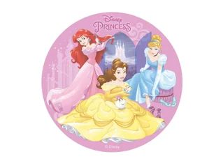 Dekoracyjny opłatek tortowy Princess Księżniczki - 20 cm - 1 szt. - Ciasta i półprodukty do ciast - miniaturka - grafika 1
