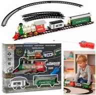 Pociągi dla dzieci - Lokomotywa z wagonami, pociąg parowy, sterowany, na baterie, tory UNIWERSALNY - miniaturka - grafika 1