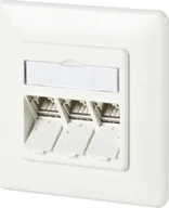 Gniazdka elektryczne - Metz METZ CONNECT C6Amodul 3-portowa puszka podtynkowa 180M, czysta biel RAL9010 - miniaturka - grafika 1