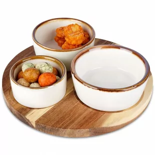 Miseczki na przekąski ceramiczne białe 4 el. kod: O-139310 - Miski i półmiski Miseczki na przekąski ceramiczne białe 4 el. kod: O-139310 - Miski i półmiski - miniaturka - grafika 1
