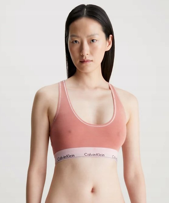 Calvin Klein Stanik Damski Różowy Miękki z Logo Dopasowany XL 2a1e4_a* Tia