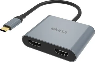 Stacja/replikator Akasa USB-C - HDMI x2 Szary AK-CBCA26-18BK - Stacje dokujące i replikatory portów - miniaturka - grafika 1
