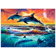 Zabawki kreatywne - Mozaika diamentowa, haft 30x40 Delfiny Flamingo line - miniaturka - grafika 1