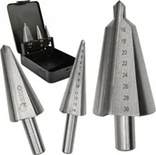 Wiertła - Geko Wiertło Zestaw wierteł bezstopniowych 3szt. 3-30mm metal skrzynka 50 - miniaturka - grafika 1