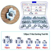Inne - TEMU 120 szt. Ocynkowane Nakrętki T - Odporność na Korozję, Różne Rozmiary M3-M10 do Drewna, Wspinaczki Skałkowej, Wsporników i Szafek - miniaturka - grafika 1