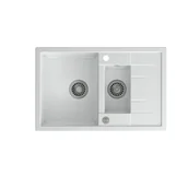 Zlewozmywaki - QUADRON MORGAN 156 biały metalik + odpływ stalowy (HB8224U1-BS) HB8224U1-BS - miniaturka - grafika 1