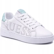 Półbuty damskie - GUESS BIAŁE PÓŁBUTY DAMSKIE ZE SKÓRY NATURALNEJ ZWIĘRZĘCY WZÓR 37 GPB - miniaturka - grafika 1