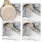 Gadżety dla niej i dla niego - Zestaw Podkładki Szklane pod Kubek 4 Szt Mix Wzory - miniaturka - grafika 1