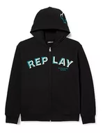 Bluzy dla chłopców - Replay Bluza chłopięca z kapturem, 098 BLACK, 8 Lat - miniaturka - grafika 1