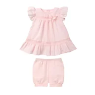 Stroje kąpielowe - Zestaw sukienka z majteczkami Muślinka różowa 62 - miniaturka - grafika 1