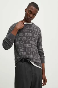 Iceberg sweter wełniany męski kolor szary lekki A002 7010 - Swetry męskie - miniaturka - grafika 1