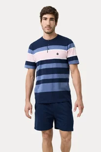Piżama męska FERNANDO 4XL Ciemnoniebieski - Piżamy męskie Piżama męska FERNANDO 4XL Ciemnoniebieski - Piżamy męskie - miniaturka - grafika 1