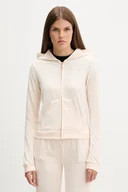 Bluzy damskie - Juicy Couture bluza HERITAGE ROBYN HOODIE damska kolor beżowy z kapturem z aplikacją JCSEBJ007G - miniaturka - grafika 1