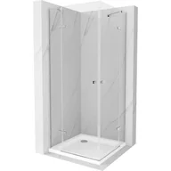 Kabiny prysznicowe - Mexen Roma Duo kabina prysznicowa uchylna 100x100 cm, transparent, chrom + brodzik Flat - miniaturka - grafika 1