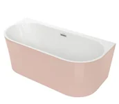 Wanny - Wanna przyścienna Polimat Sola 160x75 cm owalna różowy połysk 00174 - miniaturka - grafika 1