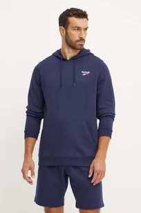 Reebok bluza męska kolor granatowy z kapturem z aplikacją 100202877 - Bluzy męskie - miniaturka - grafika 1