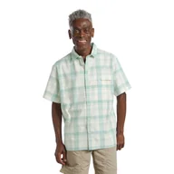 Koszule męskie - Męska koszula konopna Jack Wolfskin GREAT PLAINS SHIRT M CHECK soft jade - S - miniaturka - grafika 1
