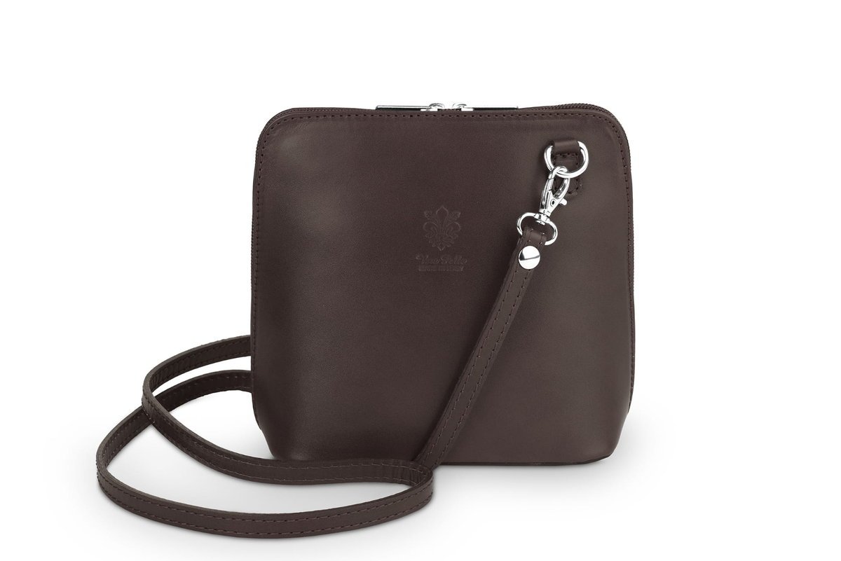 Torebka Skórzana listonoszka Vera Pelle Mini Choco