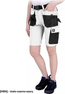 R.E.I.S. OX-FIO-TS - Spodnie ochronne do pasa FIO z krótkimi nogawkami, damskie - biało-czarno-szary 4XL - Spodnie sportowe damskie - miniaturka - grafika 1