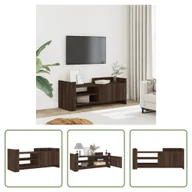 Szafki RTV - The Living Store szafka pod telewizor brązowa dąb 100x35x40 cm materiał drewnopochodny - miniaturka - grafika 1