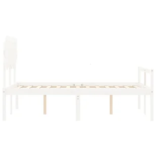 Rama łóżka z wezgłowiem, biała, 120x200 cm, lite drewno Lumarko! - Łóżka - miniaturka - grafika 8